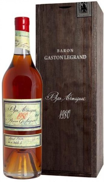 Арманьяк Baron G. Legrand 1980 Bas Armagnac 0,7 wood gift pack – Барон Гастон Легран 1980 Ба Арманьяк 0.7 л