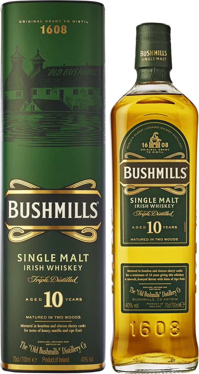 Single malt 10. Bushmills 10 Single Malt. Виски Бушмилс сингл Молт 10 лет выдержки 0.7 л. Виски Bushmills Single Malt 10 year old, 40 %. Bushmills виски 0.7.