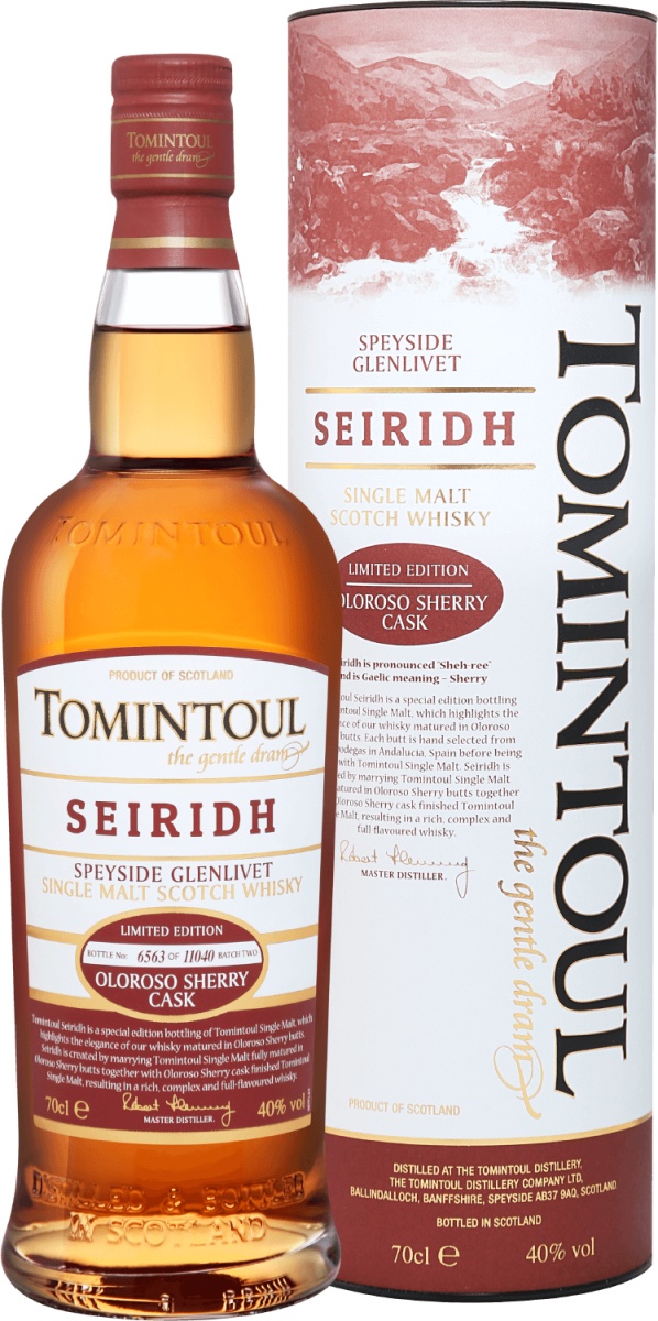 Tomintoul Seiridh Speyside Glenlivet Oloroso Sherry Cask Single Malt