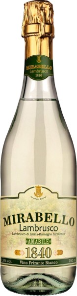 Вино игристое ”Ламбруско Мирабелло Бьянко” белое полусладкое 0,75