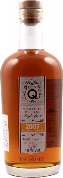 Don Q Signature Release Single Barrel 2007 Limited Edition – Дон Кью Сигниче Релиз Сингл Баррел 2007 Лимитед Эдишн