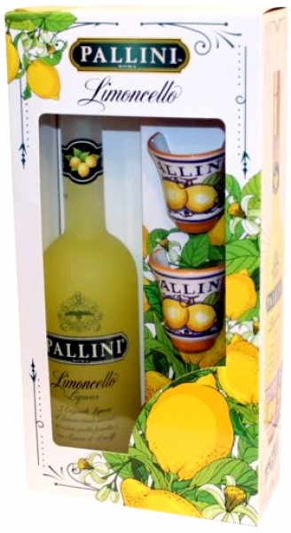 Limoncelli Pallini + 2 керамических стаканчика – Лимончелло Паллини