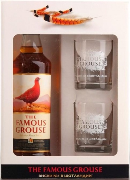 The Famous Grouse, п.у. с 2-мя бокалами – Фэймос Граус, с 2-мя бокалами