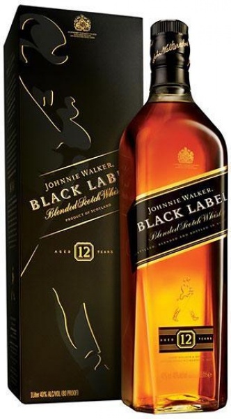 Johnnie Walker Black Label, п.у. – Джонни Уокер Блэк Лэйбл, в подарочной коробке