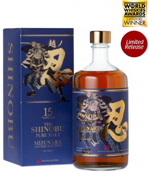 Shinobu 15YO Pure Malt Whisky Mizunara Oak Finish, п.у. – Шинобу 15 лет Пюр Молт Мизунара Джапаниз Оак Финиш