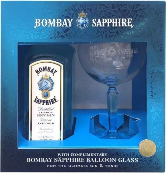Bombay Sapphire London Dry, п.у. с 1 бокалом – Бомбей Сапфир Лондон Драй