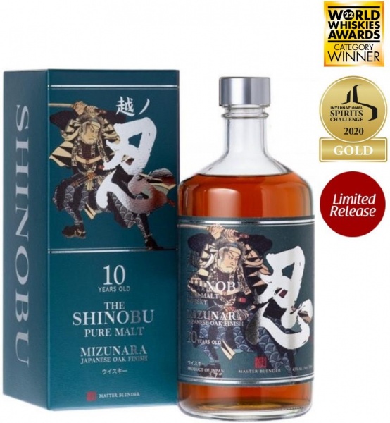 Shinobu 10YO Pure Malt Whisky Mizunara Oak Finish, п.у. – Шинобу 10 лет Пюр Молт Мизунара Джапаниз Оак Финиш