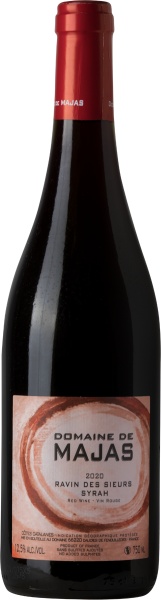 Вино красное «Ravin des Sieurs Syrah, Vin de Pays des Côtes Catalanes IGP» Domaine de Majas 2020 – «Равен де Сьерс Сира, Ван де Пэй де Кот Каталан IGP» Домен де Мажас 0.75