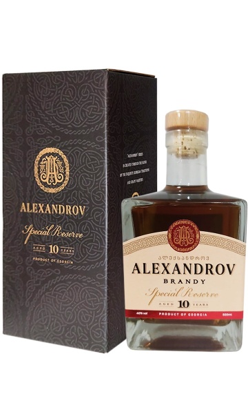 Коньяк «Alexandrov Brandy Special Reserve, 10 years old» Georgian Wine House – «Грузинский коньяк десятилетний серии Alexandrov Special Reserve» Дом Грузинского вина 0.5 в п.у.