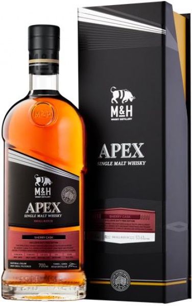 Виски M & H Apex Sherry Cask 53,6 % 0.7 l gift pack – Эм энд Эйч Апекс Шерри Каск 53,6 % 0.7 л в подарочной упаковке