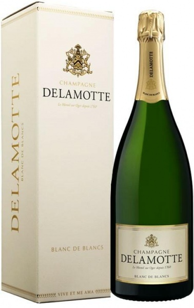 Шампанское Delamotte Сhampagne Blanc de Blancs 1,5 gift pack – Шампанское Деламотте Блан де Блан 1,5 л в подарочной упаковке