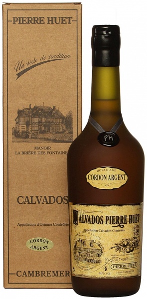 Pierre Huet, Calvados Cordon Argent (Gift Box) – Пьер Юэ, Кальвадос Кордон Аржан (в п/у)