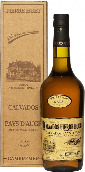 Pierre Huet, Calvados Pays d’Auge Vieille Reserve 8 Ans (Gift Box) – Пьер Юэ, Кальвадос Пеи д’Ож Вьей Резерв 8 Ан (в п/у)