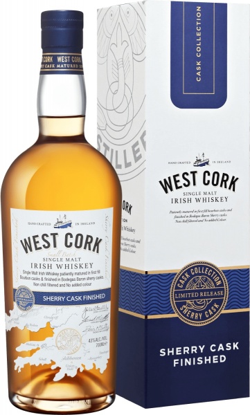 West Cork Small Batch Sherry Cask Finished Single Malt Irish Whiskey (gift box) – Вест Корк Смол Бэтч Шерри Каск Финишд Солодовый Виски В Подарочной Упаковке