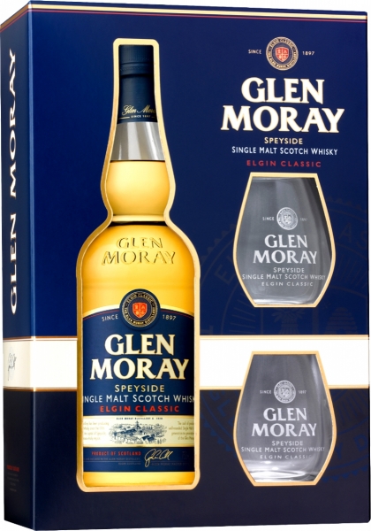 Glen Moray Elgin Classic, п.у. + 2 бокала – Глен Морей Элгин Классик
